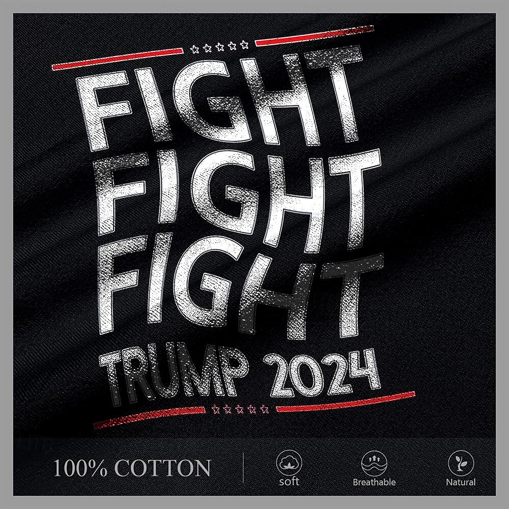 Trump Letter Print Black T shirt Tee Men's Graphic 100% Cotton Shirt Classic Casual Shirt Short Sleeve Comfortable Tee Summer Spring Fashion Designer Clothing S M L XL XXL