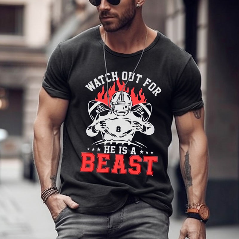 NFL Game Day Football Heather T shirt Tee Men's Graphic Cotton Short Sleeve Comfortable Tee 