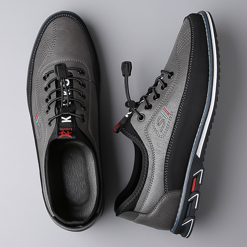 Men's Embroidery Plus Size Comfort Walking Casual Chinoiserie British Daily Party & Evening Leather Warm Booties / Ankle Boots Lace-up Dress Shoes