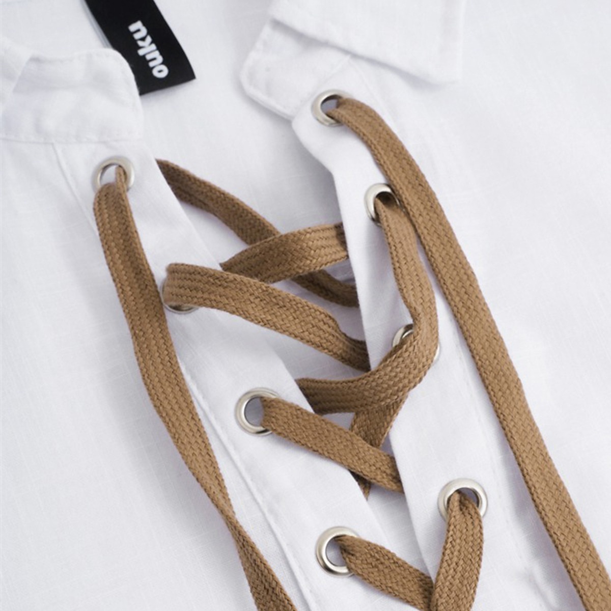 Men's Shirt Linen Shirt Viking Style Pirate Shirt Summer Shirt Beach Wear White Orange Green Light Blue Long Sleeve Solid Color Collarless Street Daily Clothing Apparel