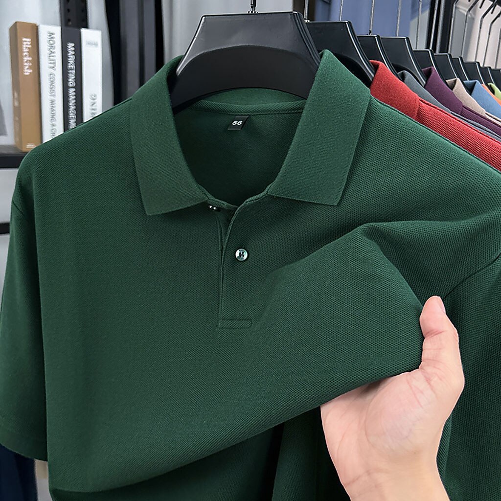 Men's Polo Polo Shirts Casual Vacation Lapel Short Sleeve Fashion Modern Plain Buttons Plain Summer Spring Regular Fit Lake blue Black White Yellow Pink Red Polo