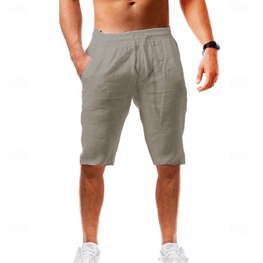 Men's Shorts Summer Shorts Beach Shorts Drawstring Plain Yoga Business Beach Hawaiian Casual Black White