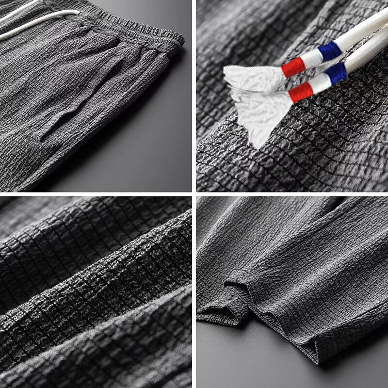 Men's 2 Piece Shirt Set Summer Set Casual Shirt Black White Gray Long Sleeve Plain Standing Collar Daily Vacation Front Pocket Clothing Apparel Fashion Casual Comfortable