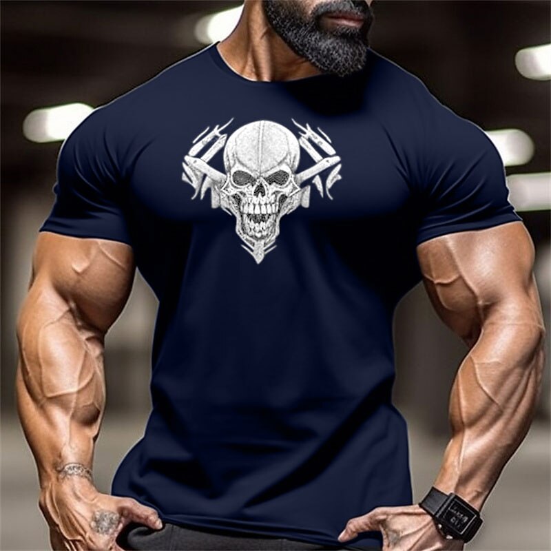  Men's Graphic Cotton Short Sleeve Comfortable Sports Outdoor Summer Clothing Shirt Tee 