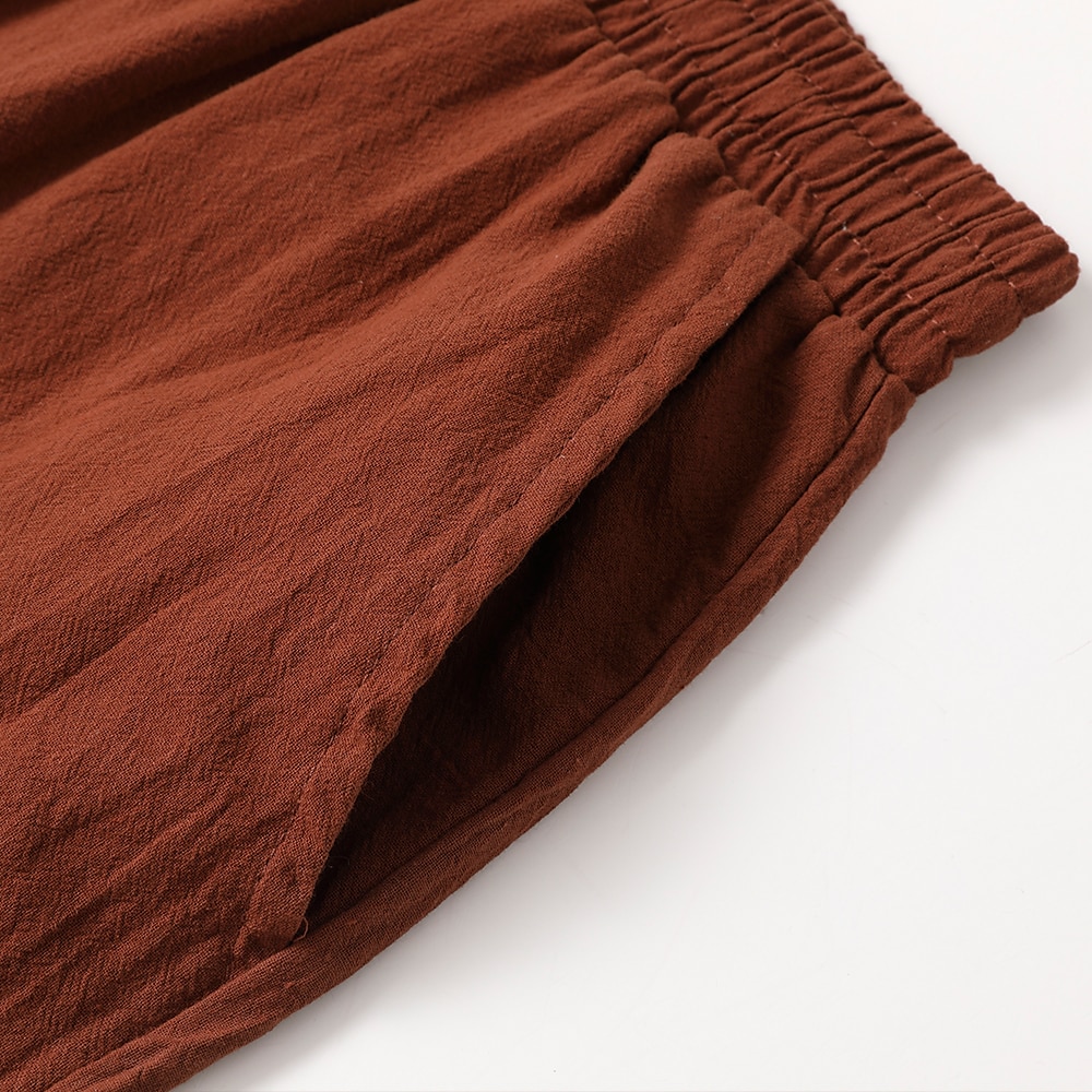 Men's Shorts Summer Shorts Beach Shorts Drawstring Elastic Waist Straight Leg Plain Comfort Breathable Short Daily Beach 100% Cotton Fashion Chic & Modern Black Yellow Micro-elastic