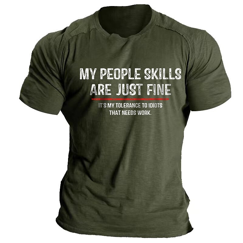 Men's Funny 100% Cotton Letter Prints Outdoor Casual Short Print Fashion Classic Comfortable Clothing