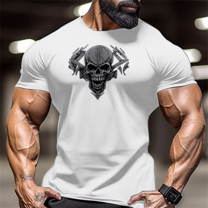  Men's Graphic Cotton Short Sleeve Comfortable Sports Outdoor Summer Clothing Shirt Tee 