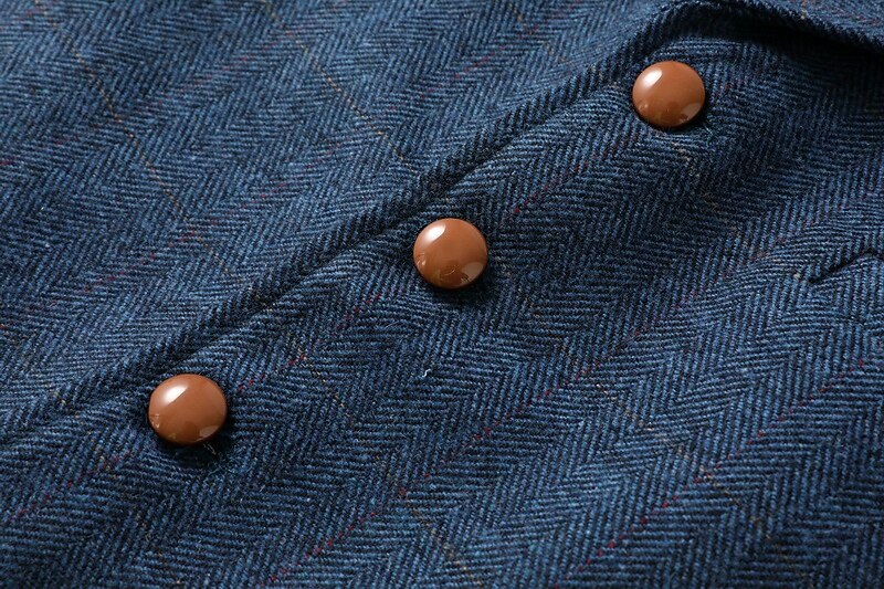 Men's Vest Tweed Vest Waistcoat Vintage Fashion Spring &  Fall Buttons Wool Blend Comfortable Plain Single Breasted V Neck Regular Fit Deep Green Navy Dark Gray Light Grey Vest