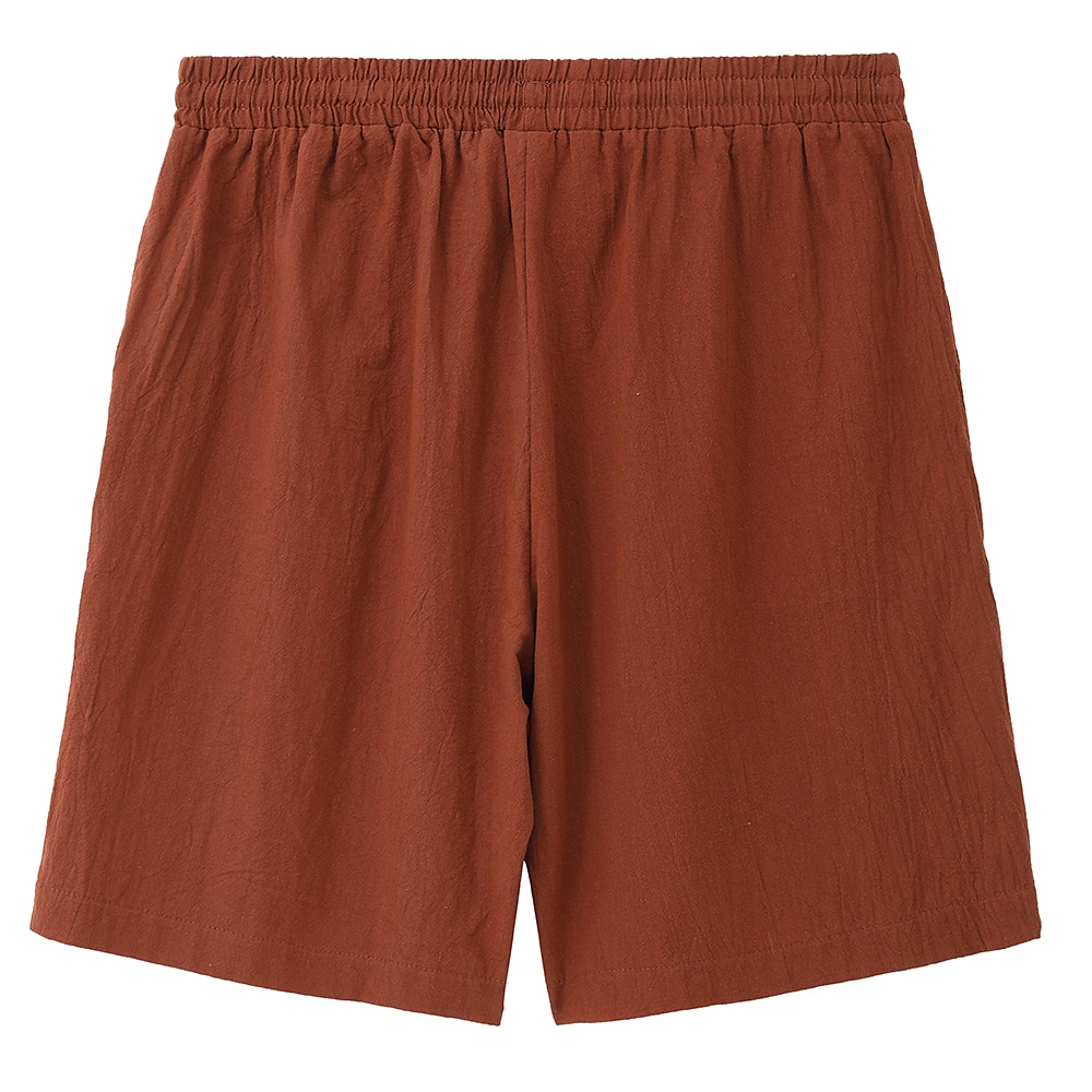 Men's Shorts Summer Shorts Beach Shorts Drawstring Elastic Waist Straight Leg Plain Comfort Breathable Short Daily Beach 100% Cotton Fashion Chic & Modern Black Yellow Micro-elastic