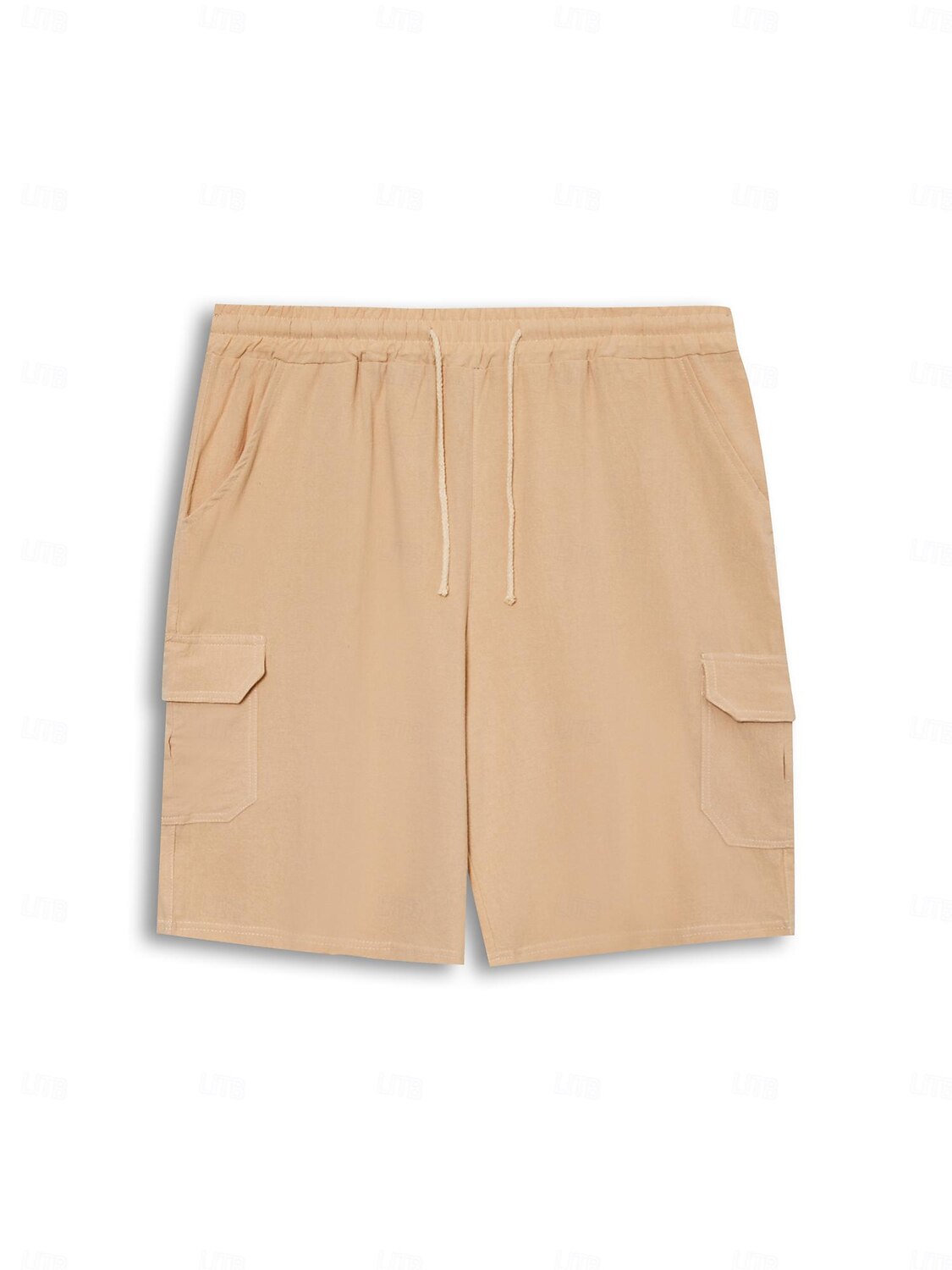 Men's Shorts Linen Shorts Summer Shorts Beach Shorts Multi Pocket Plain Knee Length Beach Linen / Cotton Blend Hawaiian Casual Black White Inelastic