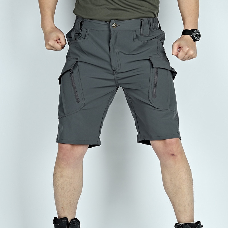 Men's Tactical Shorts Cargo Shorts Zipper Pocket Plain Waterproof Breathable Outdoor Daily Going out Fashion Casual Black Green