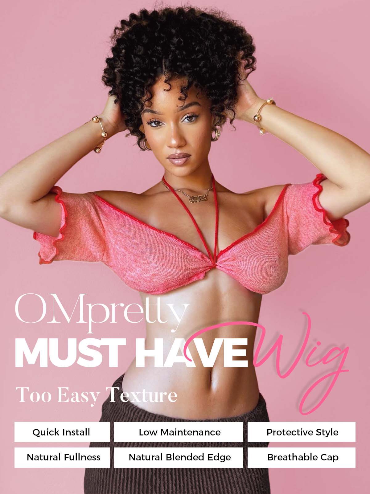 loose deep wave half wig