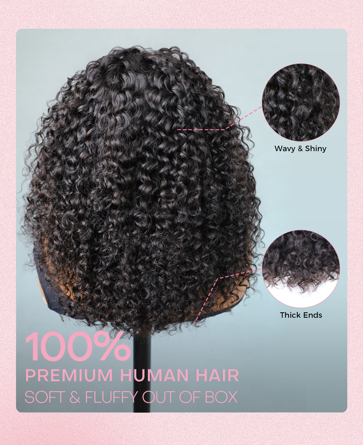 water wave half wig virgin human hair