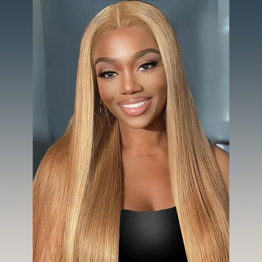 Shake And Go Wigs Honey Blonde #27 Color Straight With Pre-plucked Hairline