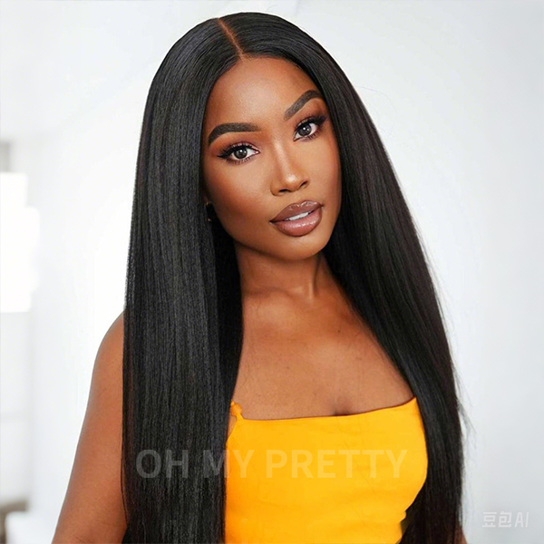OhMyPretty 3 IN 1 HALF WIG Kinky Straight Flip Over Wig For Beginner Invisible Hairline