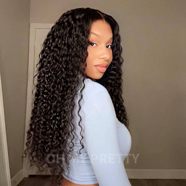 OhMyPretty Bleach Knots Glueless Water Wave Wear Go 6x4 HD Lace Wig With Pre-plucked Edges