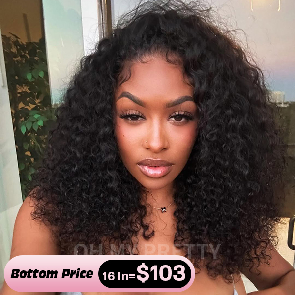 OhMyPretty Wear Go Half Wig 3 IN 1 Water Wave Flip Over Wig For Beginner Invisible Hairline