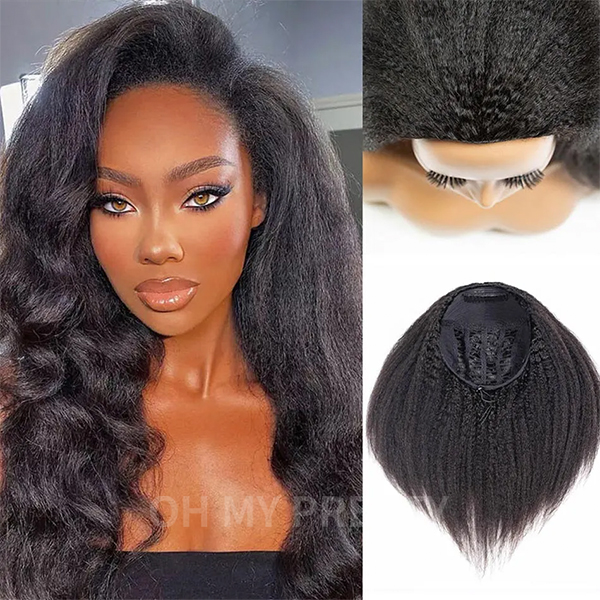 OhMyPretty 3 IN 1 HALF WIG Kinky Straight Flip Over Wig For Beginner Invisible Hairline