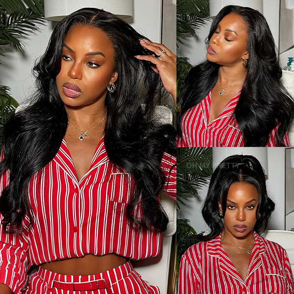 Luxury Wear Go 13x6 Kinky Straight Layered Cut Glueless Wig Lace Front Wig With Invisi Draw-string 250% Density