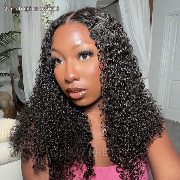 OhMyPretty Wear Go Kinky Curly GlHD Lace Closure Wig With Pre-plucked