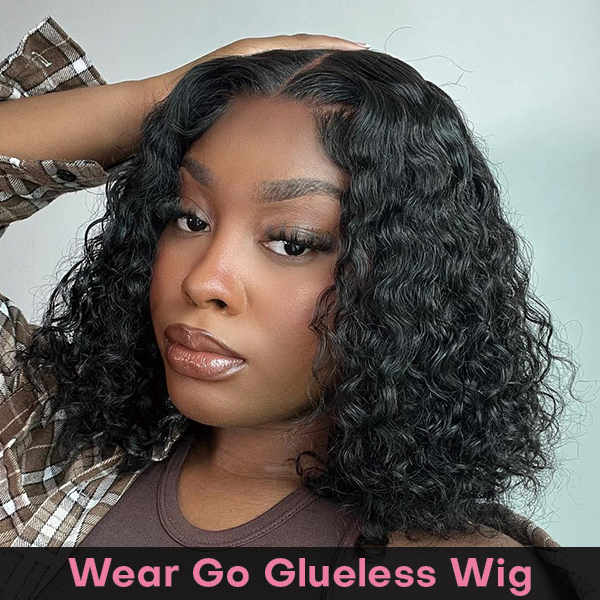Water Wave Glueless 13x4 Lace Frontal Bob Wig