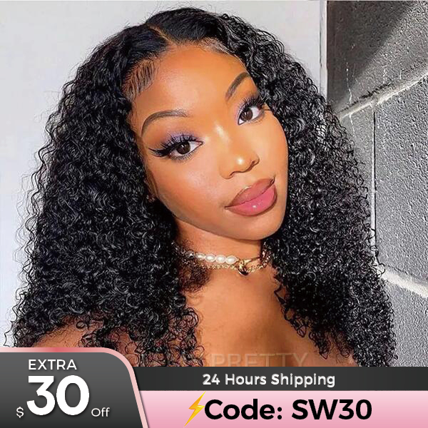 OhMyPretty Kinky Curly 13x4 Lace Front Wig With Pre-plucked Edges