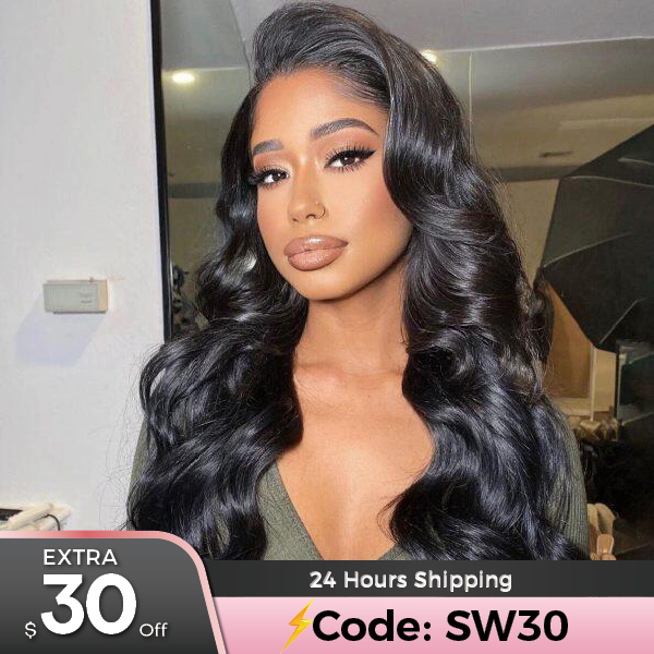OhMyPretty Body Wave Wig 13x4 HD Lace Front Wig With Pre-plucked Edges