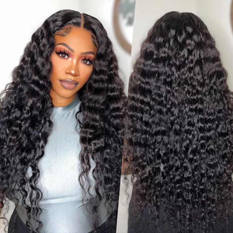 OhMyPretty Wear Go Glueless 9x6 Lace Loose Deep Wave Wig M Cap Pre Cut Lace with Natural Hairline Mini Knots