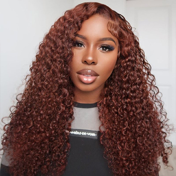 18 Inch Wig Reddish Brown Kinky Curly