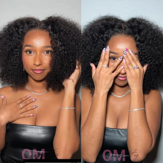 Kinky Curly Lace Closure Shake And Go Wigs Natural Coily Curl