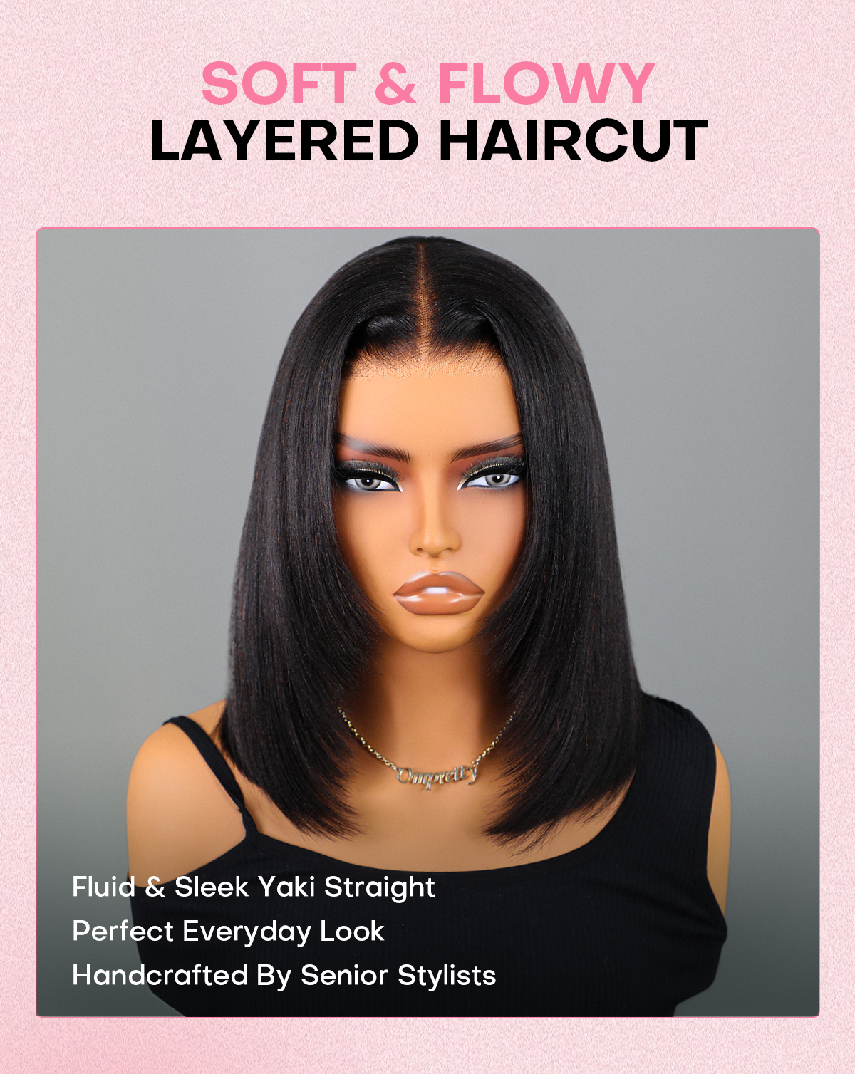 yaki straight layered bob wigs wear and go glueless t part wigs