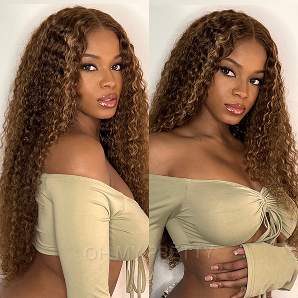 Wear Go Glueless Highlight Brown Deep Wave 6x4 Lace Wig With Pre-plucked Hairline