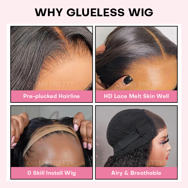 OhMyPretty Wear Go Kinky Curly GlHD Lace Closure Wig With Pre-plucked