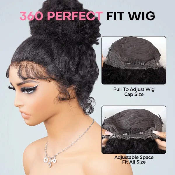 360 glueless lace wig