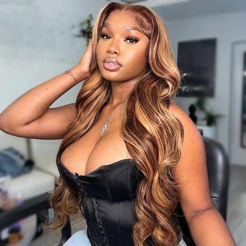 Highlight Brown Body Wave Wig