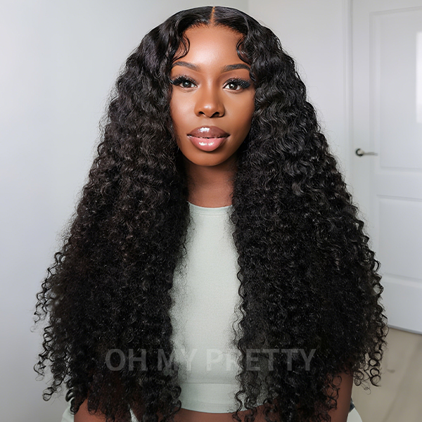 OhMyPretty Water Wave 13x4 HD Lace Front Wig Prebleached Knots With Pre-plucked Edges