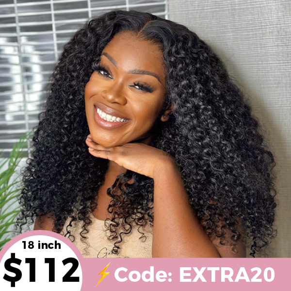 Ohmypretty Kinky Curly Human Hair Wig 5*5 Lace Closure Wig
