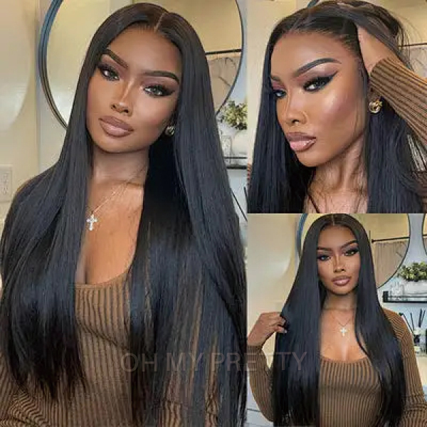 Wear Go Glueless 7x5 Lace Straight Wig Super Natural Hairline Silky Human Hair Pre plucked &Pre Bleached & Pre Cut Crazy Clearance Sale