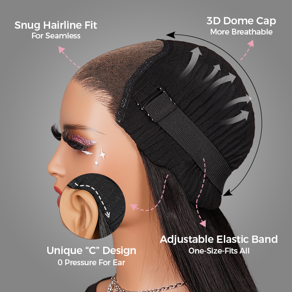 OhMyPretty Wear Go Highlight Brown Glueless Bob 6x4 Lace Straight Wig Human Hair Pre plucked & Pre Cut