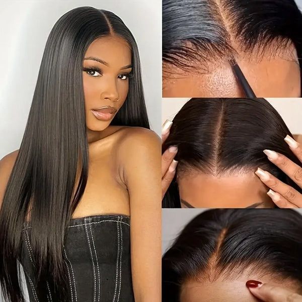 Best Glueless Human Hair Wigs Straight Body Wave 6x4 HD