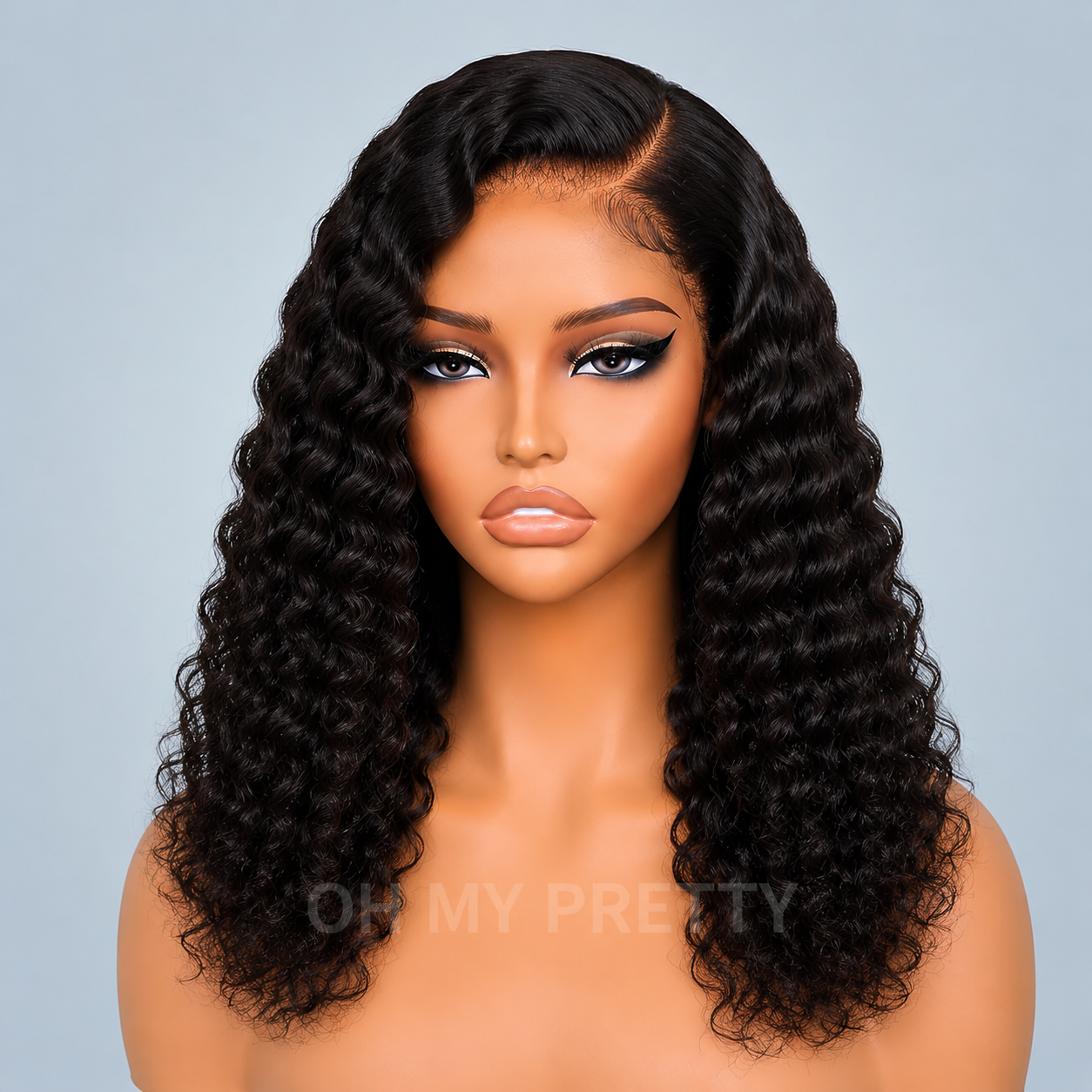 Chin-length soft waves with side parts wig that add fullness near the jaw