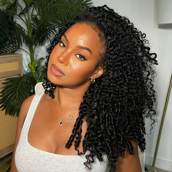 Burmese curly half wig