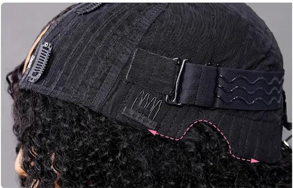 C-shaped ear design of v part wig