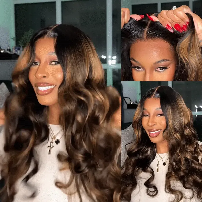 Balayage Highlight Body Wave 9x6 lace wig