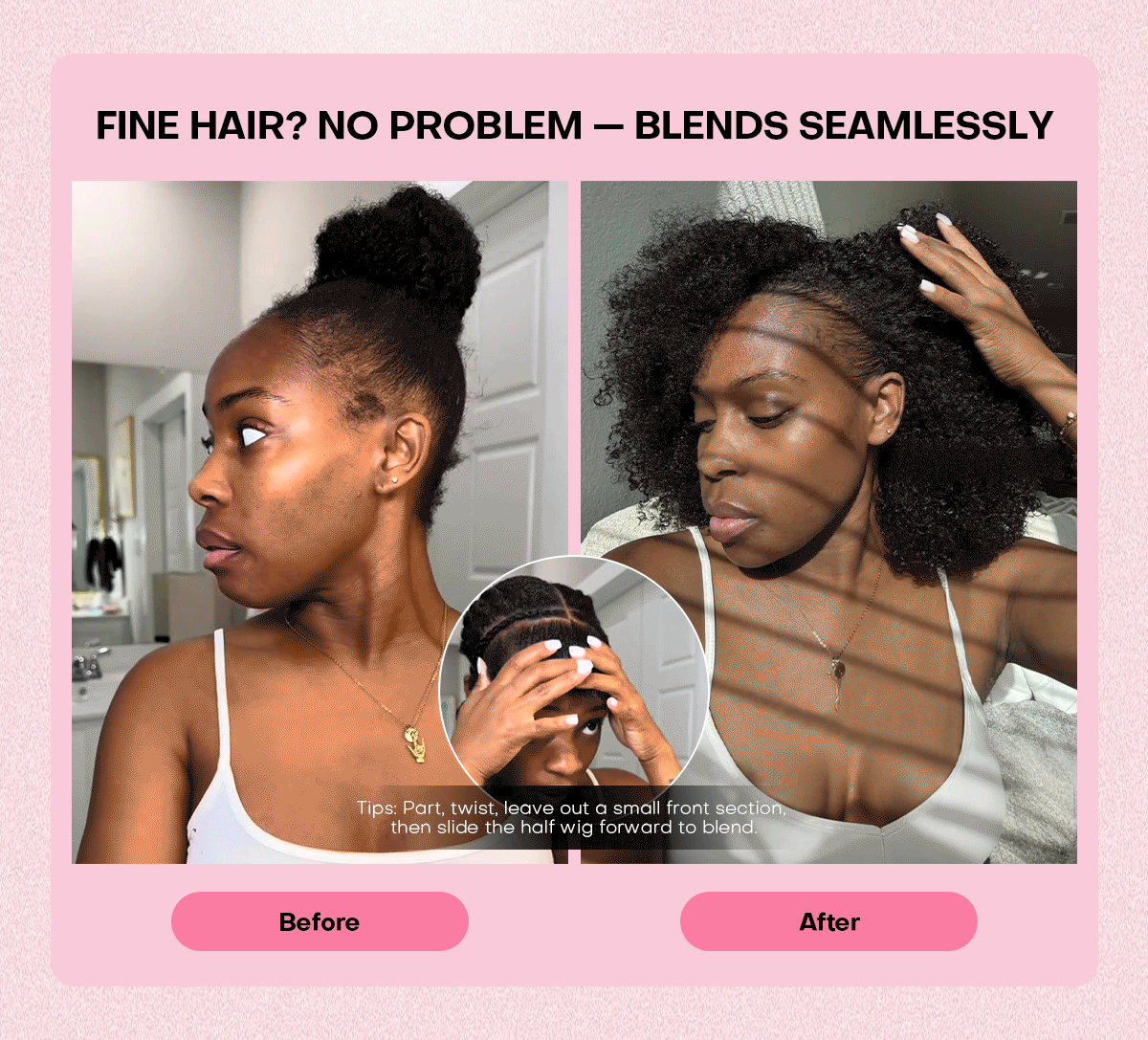 loose deep wave half wig seamlessly blend