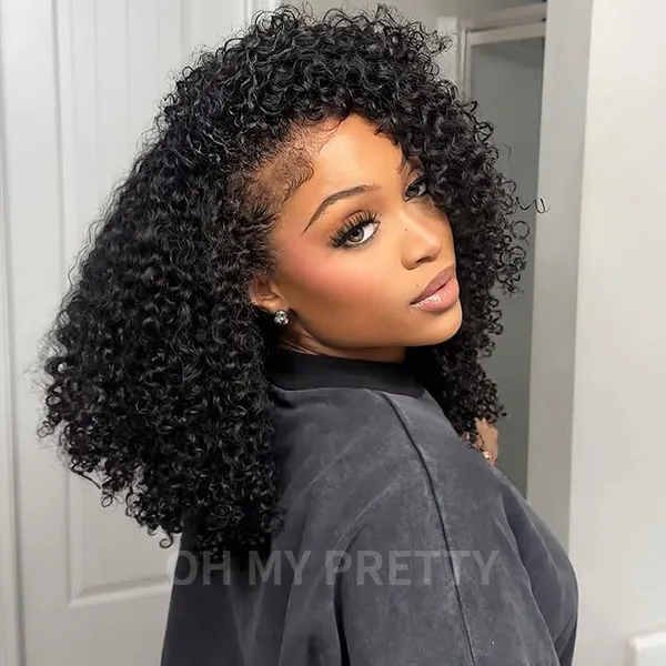 Kinky curly Afro half wig