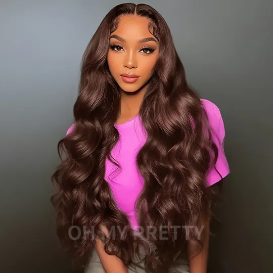 Layers #4 Dark Brown Colored Loose Wave Wear Go 6x4 Lace Wig