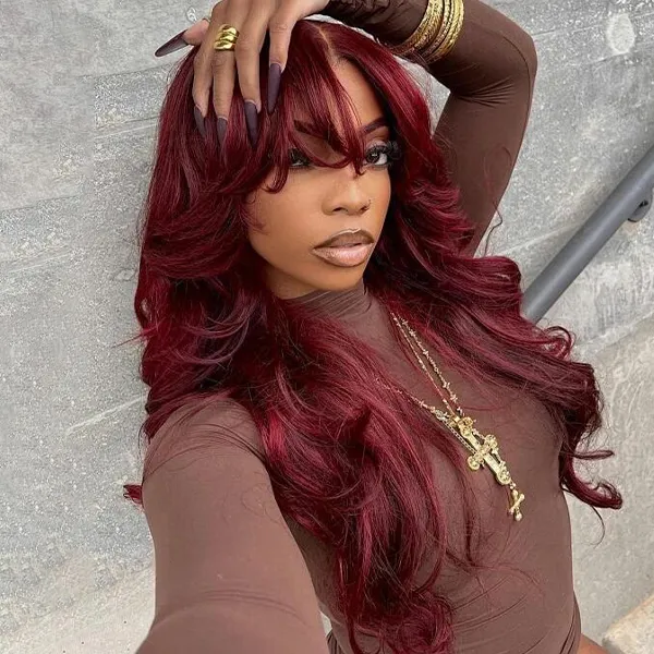 Layers 99J Color Wear Go Upgraded Body Wave Glueless 6x4 Lace Wig
