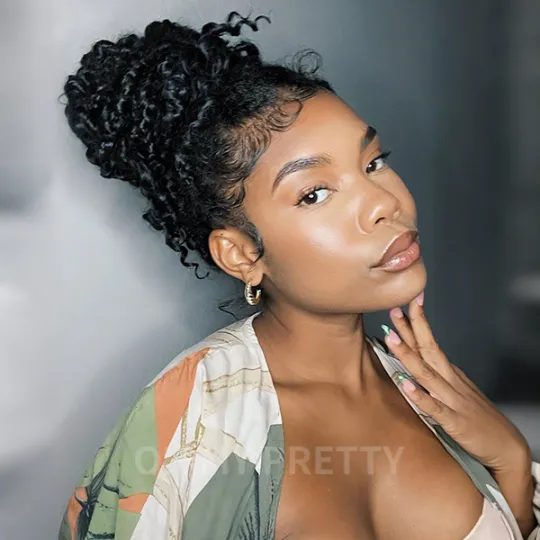 OMpretty 360 Water Wave Invisi Drawstring Glueless Wig