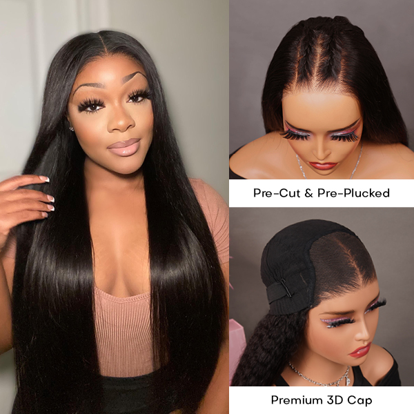 OhMyPretty Glueless Straight Wear Go 6x4 HD Lace Wig With Pre-plucked Edges